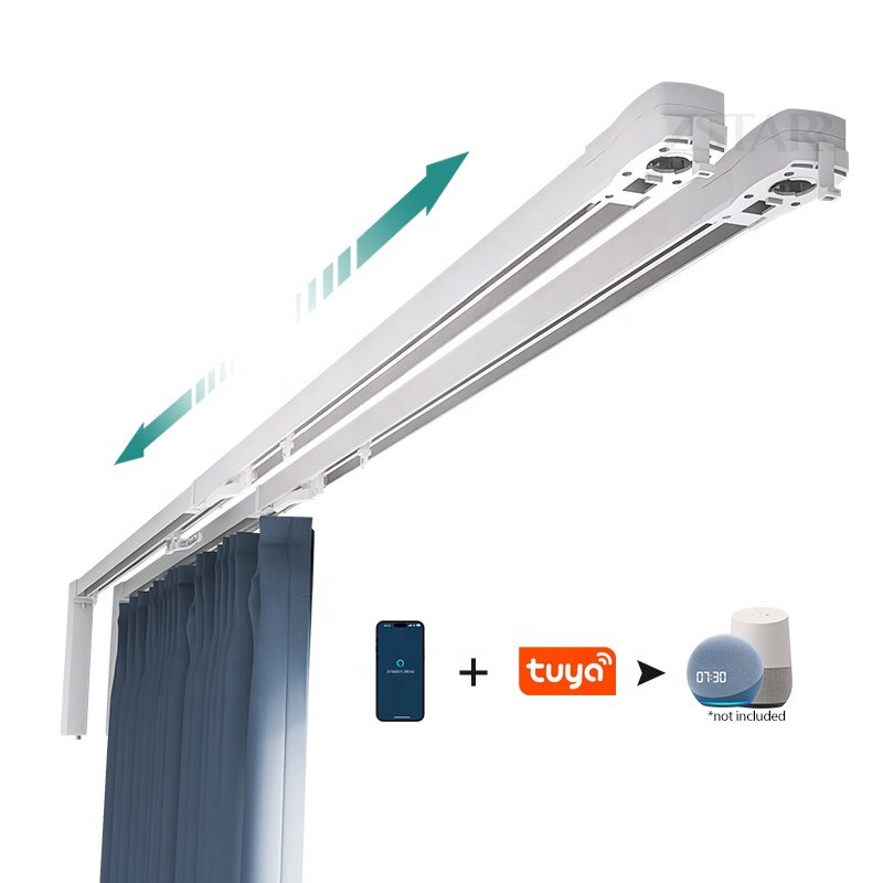 Smart Electric Curtain Track Set – WiFi Tuya Remote & Voice Control 